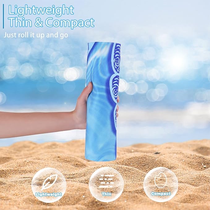 TwoYek 4 Pack Microfiber Thin Beach Towel Lightweight 71x32 Oversized Extra Large Sand Free Towels Quick Dry for Travel Pool Yoga Gym Sports Beach Accessories Vacation Essential Gift