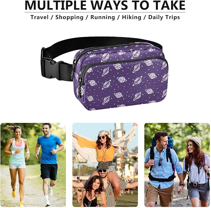 Kawaii Universe Planet Fanny Pack for Women Men Water Resistant Fashion Waist Packs with Adjustable Strap Belt Bag for Travel Workout Jogging Hiking 21219264