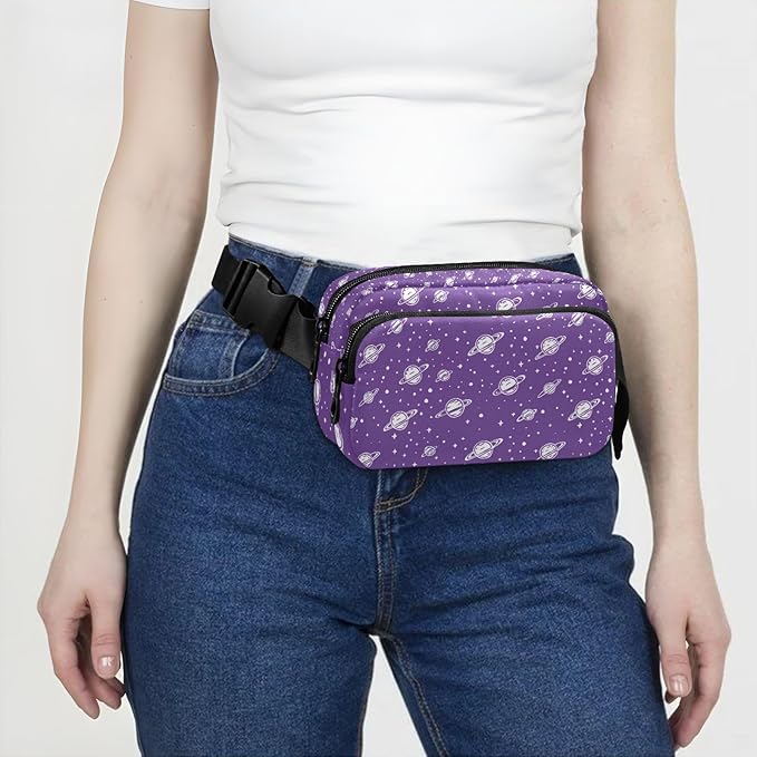 Kawaii Universe Planet Fanny Pack for Women Men Water Resistant Fashion Waist Packs with Adjustable Strap Belt Bag for Travel Workout Jogging Hiking 21219263