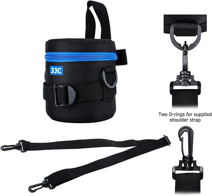JJC Thick Camera Lens Case Bag for Canon RF-S 18-150mm f/3.5-6.3 IS STM EF 50mm f/1.8 EF-S 18-55mm II Nikon AF 50mm f1.8D AF-S 50 mm f1.8G 18-55mm Fuji XF 23mm 35mm F2 and Lens Size Below 2.95"x3.93"