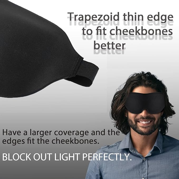 Eye Mask for Lash Extensions, Eyelash Sleeping Mask for Extensions, 3D Sleeping Mask for Women Men with Adjustable Strap Ear Plugs, Sleep Mask for Lash Extensions for Nap Travel Night