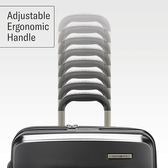 Samsonite Octiv Lightweight Hardshell 3-Piece Luggage Set (20/24/28) - Durable & Impact Resistant, 360° Aero Trac Spinner Wheels, Adjustable Telescopic Handle, Expandable, TSA Approved Lock - Black