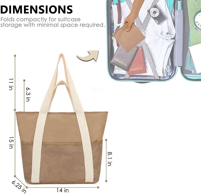 Mesh Beach Bag for Women, Casual Hobo Bags Large Beach Tote for Pool Travel Cruise Vacation Essentials