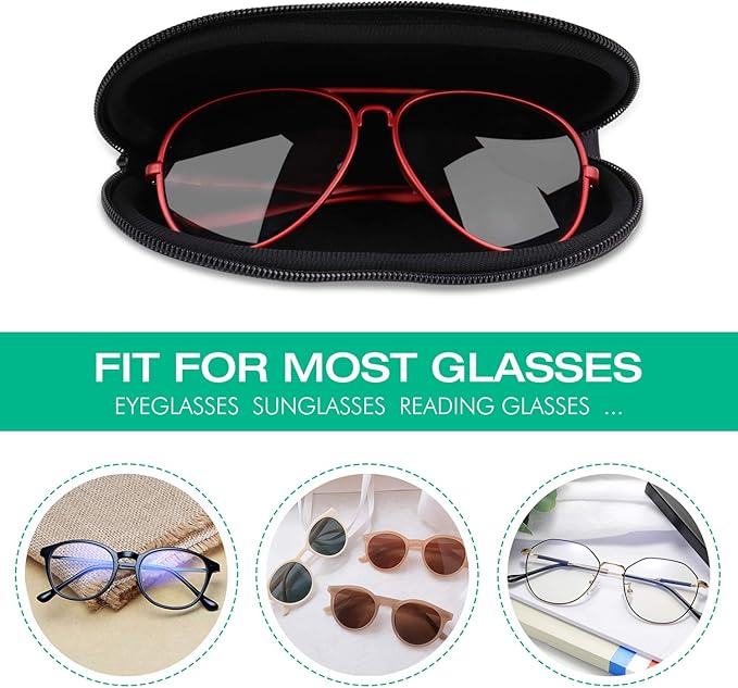 MoKo Sunglasses Soft Case Ultra Light Neoprene Zipper Eyeglass Case for Men Women