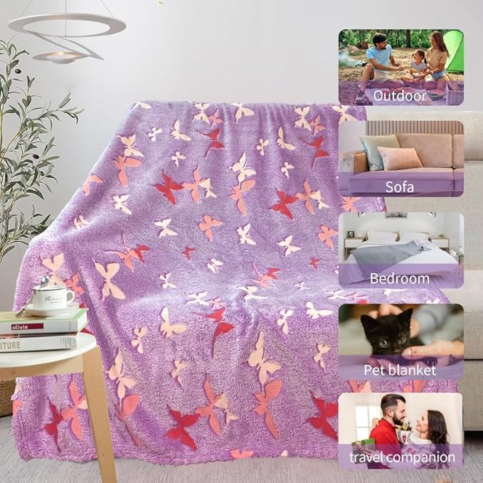Butterfly Blanket for Women/Girls, Butterfly Gifts for Women Adults, Cute Blankets for Teen Girls, Personalized Blankets for Adults/Kids,Soft Fleece Blanket and Throw,Birthday 50"x 60"