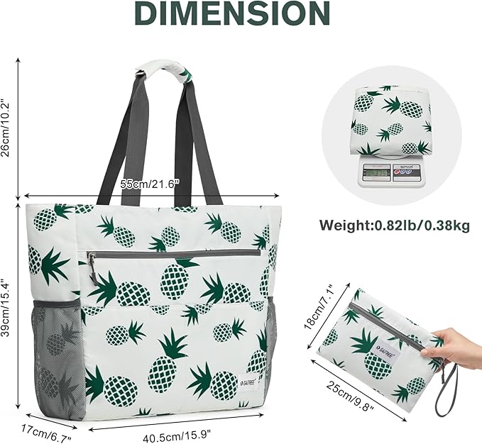 G4Free Beach Bag, Waterproof Sandproof Beach Tote Bag, Large Capacity Foldable for Women