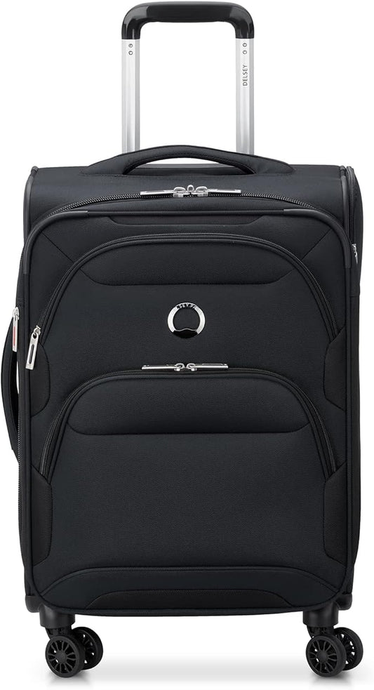 DELSEY PARIS Sky Max 2.0 Softside Expandable Luggage with Spinner Wheels, Black, Carry-on 21 Inch