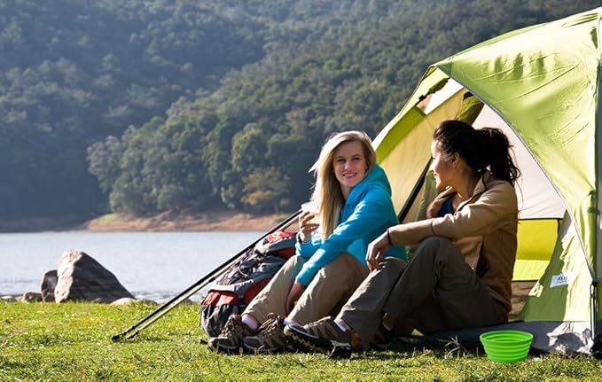 Ecoart Silicone Expandable Collapsible Bowl for Travel Camping Hiking (Green(S))