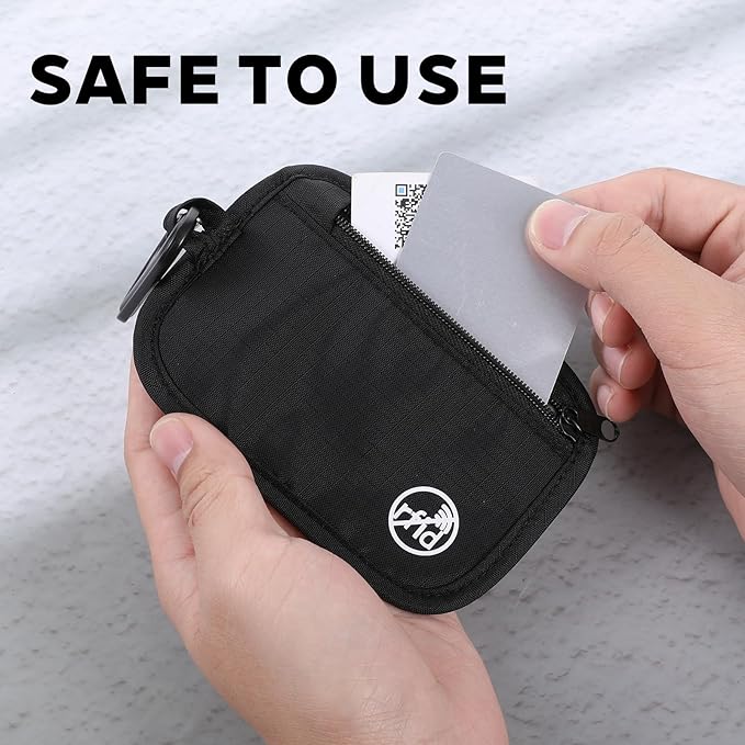 RFID Blocking Clip Stash Pouch Minimalist Hidden Stash RFID Wallet Pickpocket-Proof Organizer Case Lightweight Zipper Organizer Pouch Bag for Cards Boarding Pass ID Money