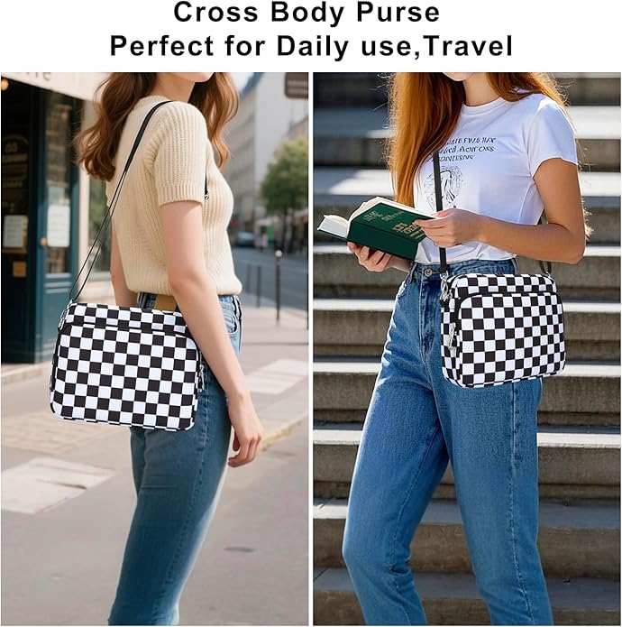 Small Nylon Crossbody Bags for Women, Anti theft Travel Purses Handbag Shoulder Bag, Cute Cross Body Wallet with RFID