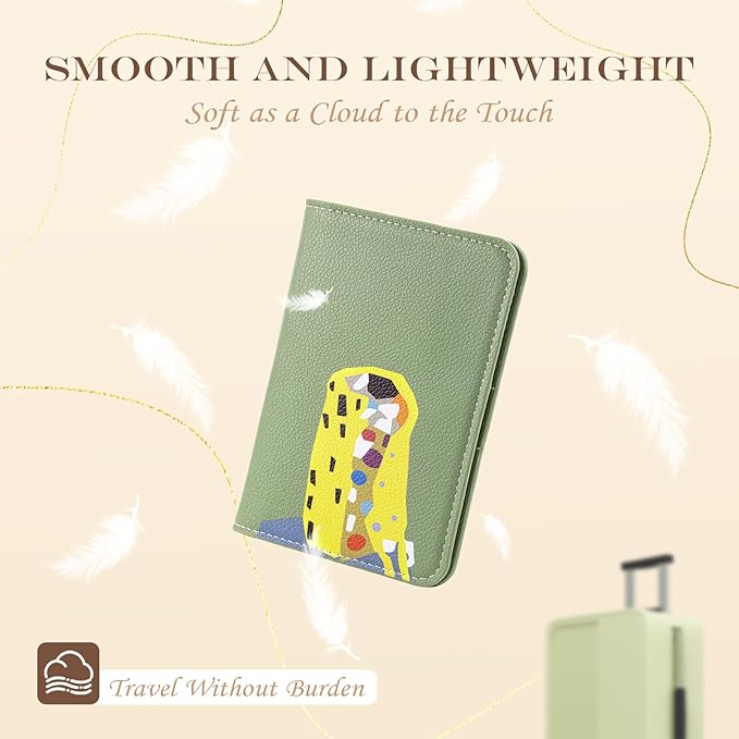 Lychii Passport Holder, Slim Passport Cover Travel Wallet with RFID Blocking, PU Leather Protector Pouch Protective Case for Passports, Boarding Pass, ID Cards