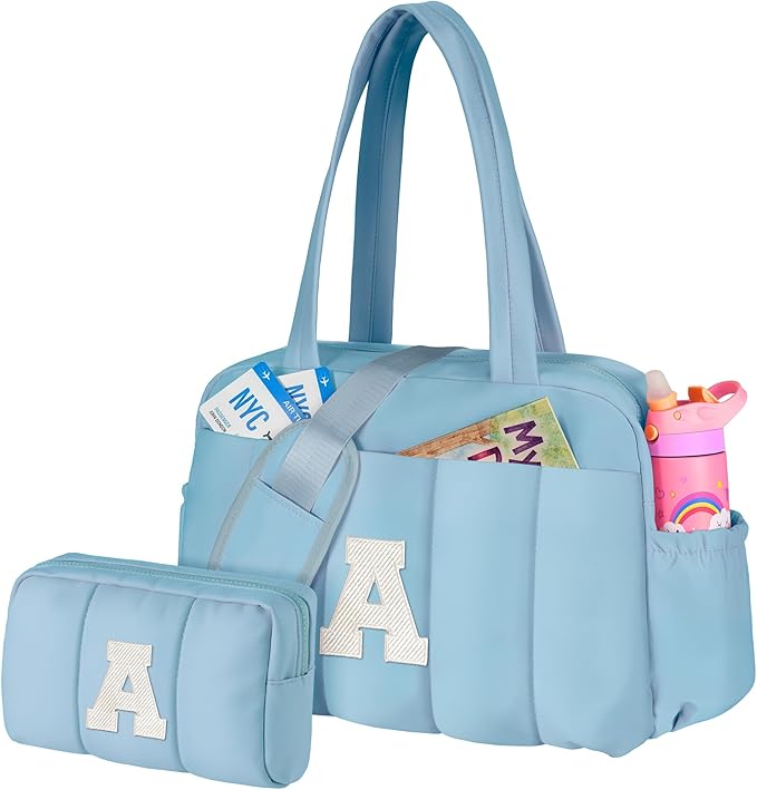Mom Gifts-Gifts for Girls 8-12-Duffle Bag, Weekender Bags for Girl，Holiday Gifts-Initial Overnight Bag with Wet Pocket，Lightweight Dance Bags Personalized Gymnastics bag with Makeup Pouch