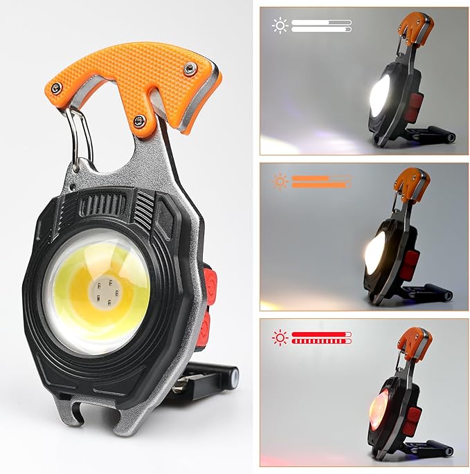 MAKDAK 4PC Keychain Flashlight Rechargeable Cob Keychain Work Light 7 Modes 1600Lumen High Lumen Flashlights for Emergencies,EDC