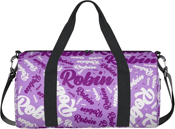 Custom-Dance-Gymnastics-Bag for Girls Personalized Kids Duffle Bag Cheerleader Team Bag for Travel Gym Sport Purple Text