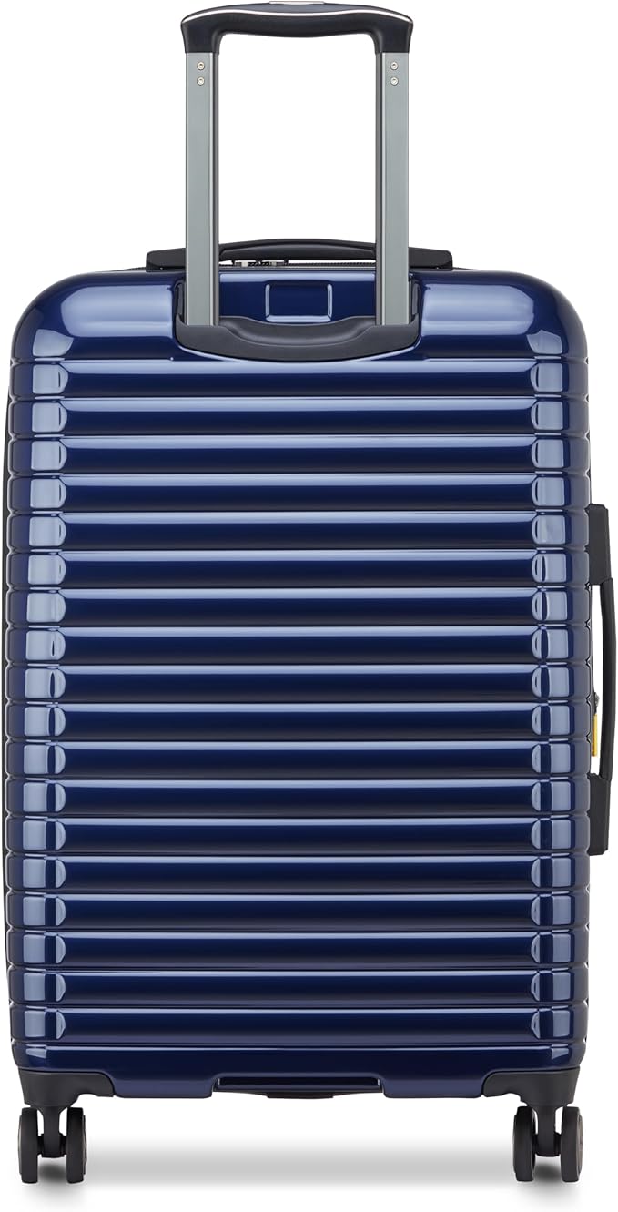 DELSEY PARIS Cruise 3.0 Hardside Expandable Luggage with Spinner Wheels, Deep Sea Navy, Checked-Medium 24 Inch
