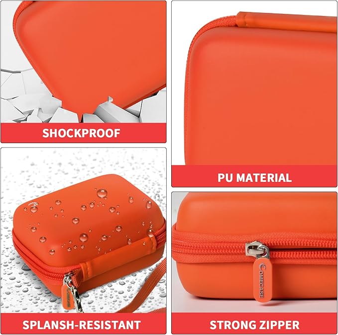 Comecase Carrying & Protective Case for Digital Camera, for Comkory/for Kodak Pixpro/for Canon PowerShot ELPH 180/190 / Sony DSCW800 / DSCW831 Cameras for Travel - Orange