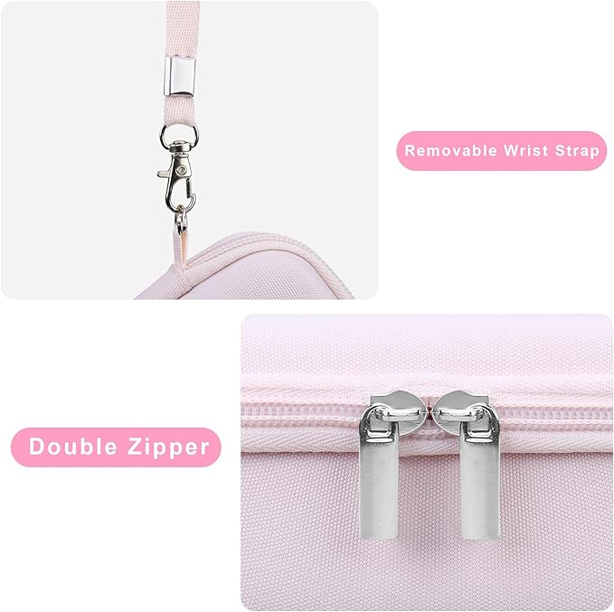 Canboc Carrying Case for PowerShot G7 X Mark III/ G7X Mark II Digital 4K Vlogging Camera, SX740 SX730 Camera Bag, Zipper Mesh Pocket fits USB Cable, Batteries, Jelly Pink