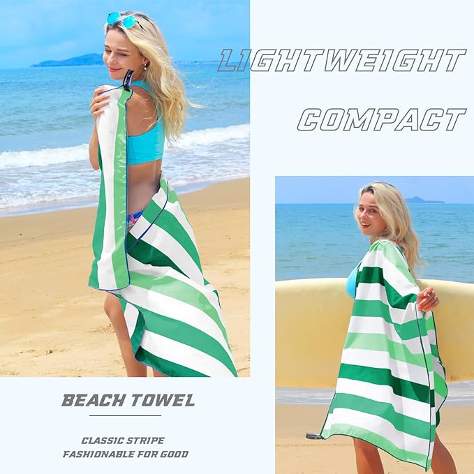 Exclusivo Mezcla Microfiber Quick Dry Beach Towel, Large Lightweight Sandfree Pool Towel for Swimming Camping Travel with Bag (Forest Green, 30x60 Inches)