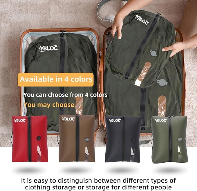 YBLOC Reusable Vacuum Compression Travel Bag - 1-Pack 24L Space Saver Bag, IP67 Waterproof TPU Vacuum Bags for Luggage, Carry-On & Backpack Travel, Blankets, Seasonal Storage(1 PC/24L)