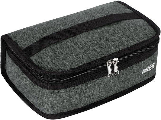 MIER Small Lunch Bag for Kids & Adults Compact Insulated Lunch Box Portable Thermal Mini Cooler for Work School Travel, Grey