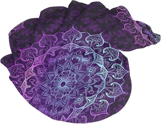 Purple Boho Flower Print Lightweight Beach Towel Quick Drying, Absorbent Travel Towel for Swimmers, Sand Free Camping Towel, Soft Comfortable Beach Towels for Vacation, Pool, Swim M