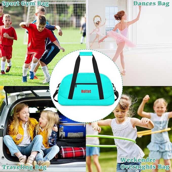 Custom Name Duffle Bag Personalized Kids Gym Bag Travel Overnight Weekender Bag Sports Bag for Boys Girl Blue