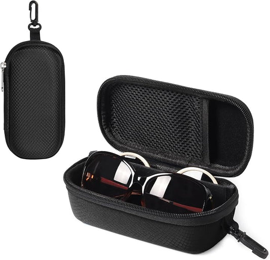 Bukere Double Eyeglasses Case with Adjustable Slots, EVA Hard-shell Travel Dual Glasses Sunglasses Organizer for Men Women
