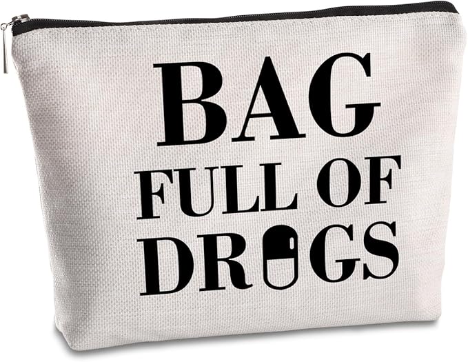 Nurse Practitioner Gifts Makeup Cosmetic Bags for Women Funny Medicine Cosmetic Bag Full of Pill for Best Friends Bestie Sister Daughter Birthday Christmas Gifts