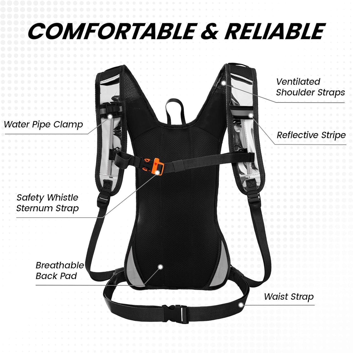 Nepest Hydration Pack Backpack for Women & Men, Lightweight Water Backpack with 2L Water Bladder for Hiking Cycling Running Biking