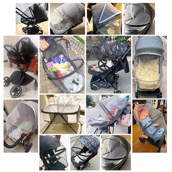 Orzbow Mosquito Net for Stroller | Universal Baby Bug Net for Strollers, Car Seats, Bassinets, Cradles, Mini Cribs, Breathable & Foldable Mosquito Cover with Travel Bag, Baby Summer Essentials, White