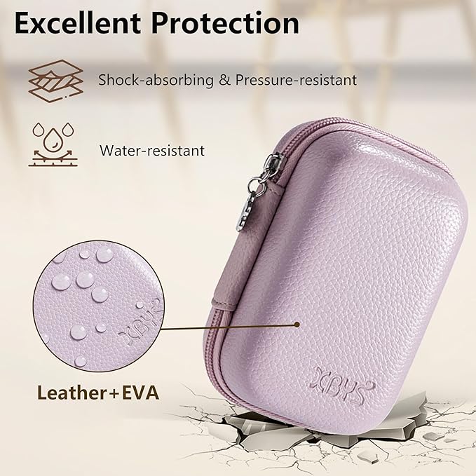 Digital Camera Case Compatible with Canon Powershot G7X Mark II & III/ SX740/ Sony ZV-1/ RX100 VII, Compact Travel Point & Shoot 4K Vlog Cameras Storage Holder with Lanyard (Purple)