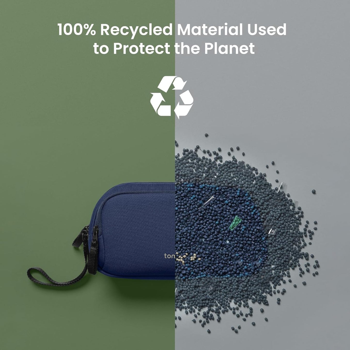 tomtoc Electronic Organizer Travel Case, Water Resistant Dual Compartment Tech Pouch Cable Organization Storage Bag for Charger, Cord, Phone, Hard Drive, Power Bank, Accessories Travel Essentials