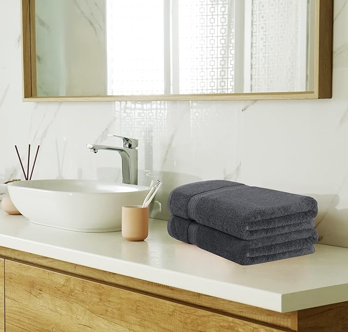 Utopia Towels Set, 16 Bath Towels, 16 Hand Towels, and 32 Washcloths, 600 GSM Ring Spun Cotton Highly Absorbent Towels for Bathroom, Shower Towel, (Pack of 64) (Grey)