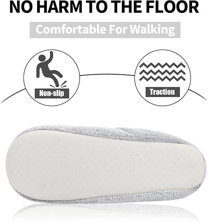 DICUIRD Women's Ballerina Slippers Lightweight House Slippers with Stretchable Heel Design