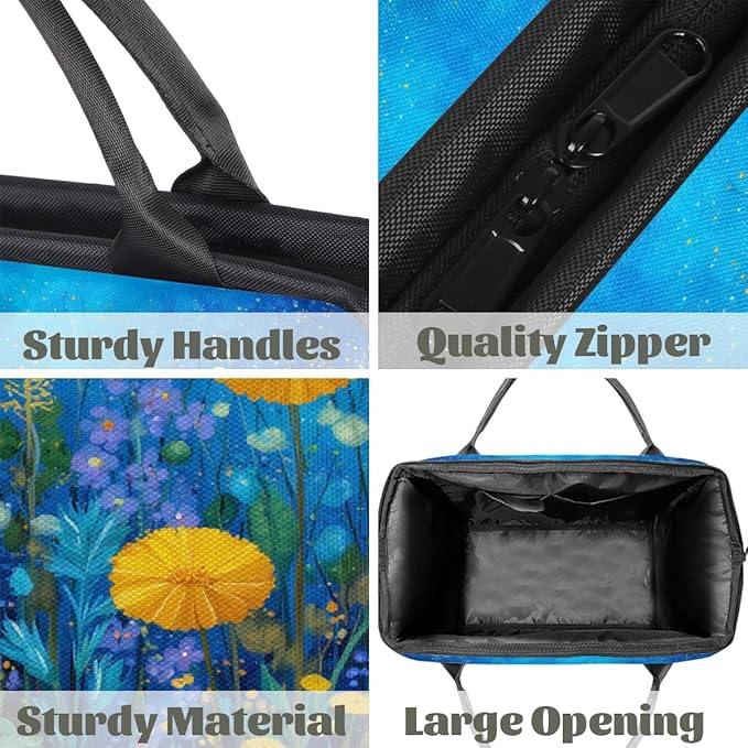 Colorful Wildflower Pattern Overnight Weekender Bags for Women Men, Waterproof Travel Carry On Duffel Bag, Lightweight Sports Gym Bag for Fitness, Workout, Travel