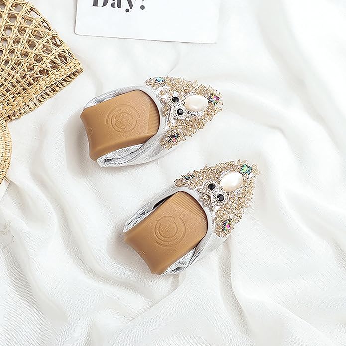 Women Ballet Flats Sparkly Rhinestone Wedding Ballerina Shoes Pointed Toe Foldable Comfort Slip on Flat Dress Shoes