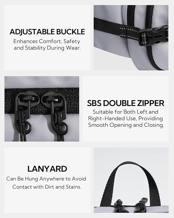 WATERFLY 3L Large Fanny Pack, 180° Opening Hip Pouch with Multi-Pockets, Anti-Theft RFID Blocking Waist Bag for Women Men Traveling Hiking Daily Use