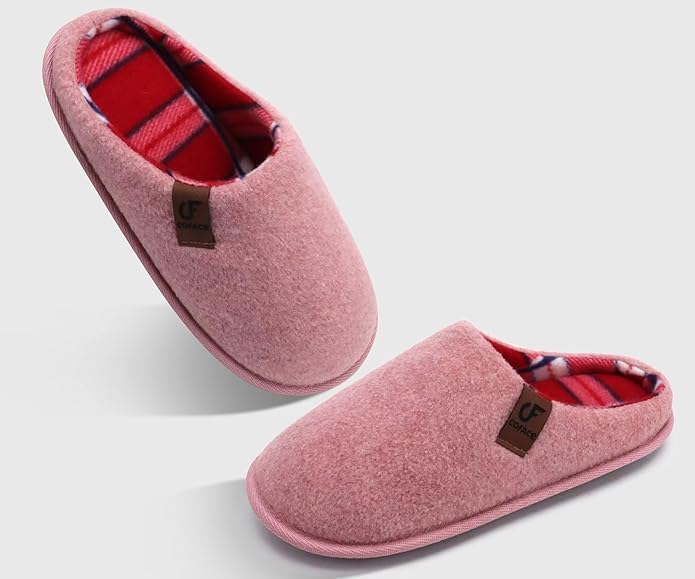 COFACE Unisex Mens Womens Cozy Memory Foam Scuff Slippers Casual Slip On Warm House Shoes Indoor/Outdoor Felt Sandal Slippers Size 4-15