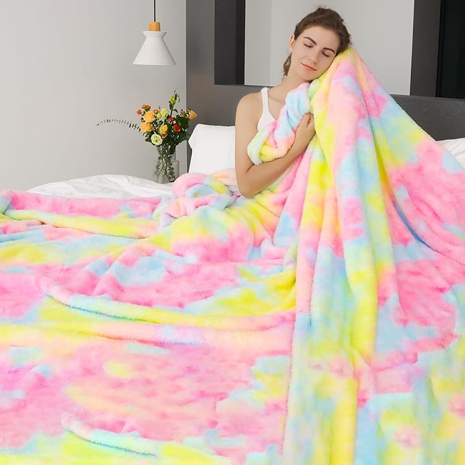 MUGD Lightweight Blanket Fleece Big Blanket Fuzzy Throw Blanket for Bed Queen Size