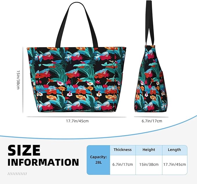 Large Beach Bag for Women Waterproof Foldable Travel Shoulder Tote Bag with Pocket for Weekender Pool Vacation