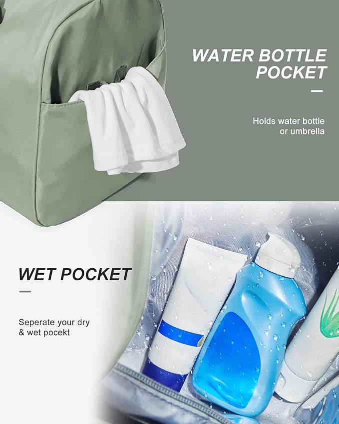 Gym Bags Womens Mens with Shoes Compartment and Wet Pocket Travel Duffel Bags for Women for Plane Sport Gym Tote Bags with Toiletry Bags Waterproof Weekend Overnight Carry on Bag Hospital Holdalls