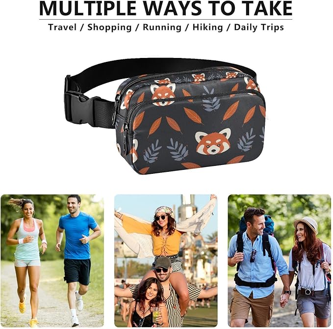 Kawaii Red Panda Fanny Pack for Women Men Water Resistant Fashion Waist Packs with Adjustable Strap Belt Bag for Travel Workout Jogging Hiking 21219400