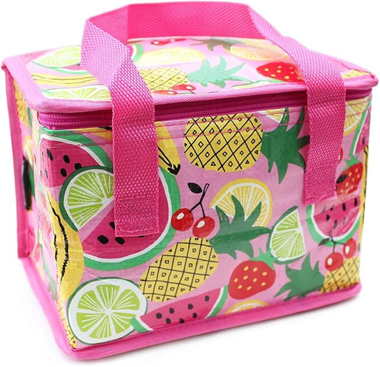 Fashion Stationery Insulated Lunch Bag Kids Lunch Box Folding Reusable Lunchbags for Girls or Boys Lunch Box for School, Beach or Travel Small Cooler or Picnic Coolers (Pink)