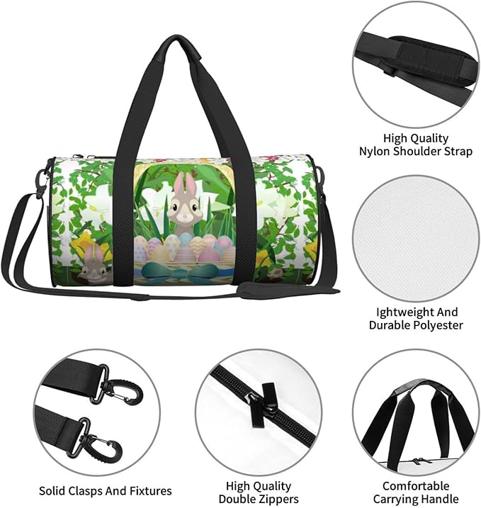 Graphic Easter Easter Basket for Duffle Bag, Waterproof Large Duffle Bag, Weekender Bag, Gym Bag, Sports Bag, Overnight Bag