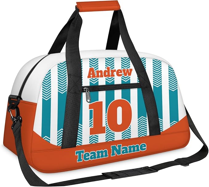Basketball Soccer Gifts for Boys Girls - Custom Sports Duffle Bag, Personalized Name & Team Bag, Water-Resistant Gym Bag for Basketball, Soccer, Volleyball | Y-Dark Green Orange
