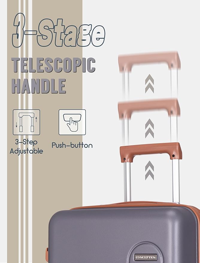 Luggage Sets 5 Piece, Suitcases with Wheels, Hardshell Suitcase Set, ABS Carry on Luggage Set with TSA Lock, Travel Luggage