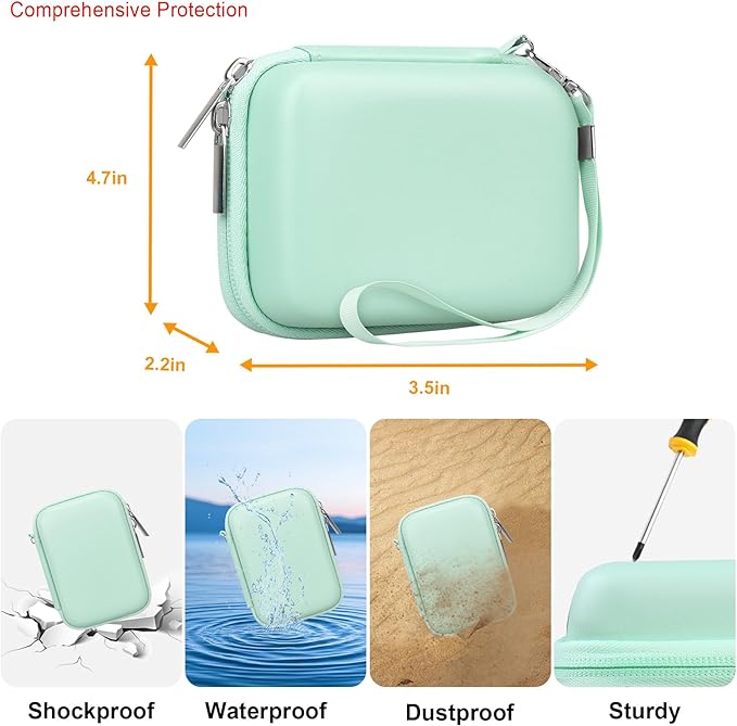 Elonbo Camera Carrying Case for KODAK PIXPRO FZ55 / FZ53 / FZ45 / FZ43 16MP Digital Camera, Vlogging Camera Storage Holder Travel Bag, Mesh Bag Fits Batteries, Cable, Memory Card, Green