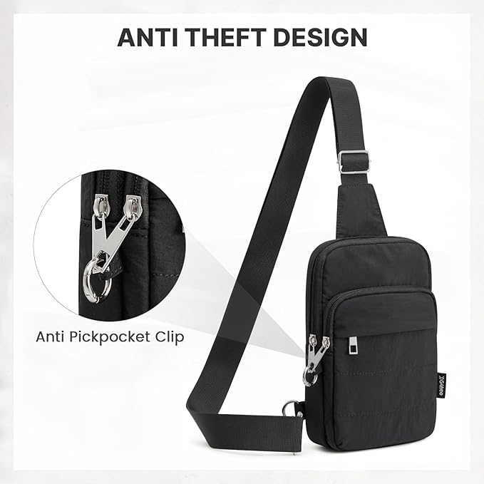 G4Free Small Sling Bag for Women Travel Anti Theft Crossbody Bags with RFID Blocking Card Slots, Black