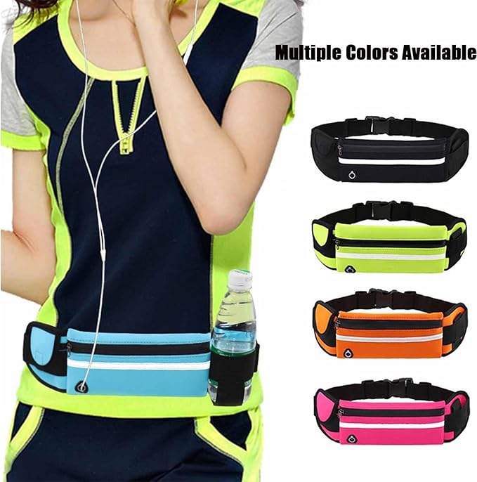 Anti-Theft Invisible Waist Bag, Anti-Theft Money Belt Multifunctional Outdoor Sports Waist Bag with Water Bottle Strap (Green)