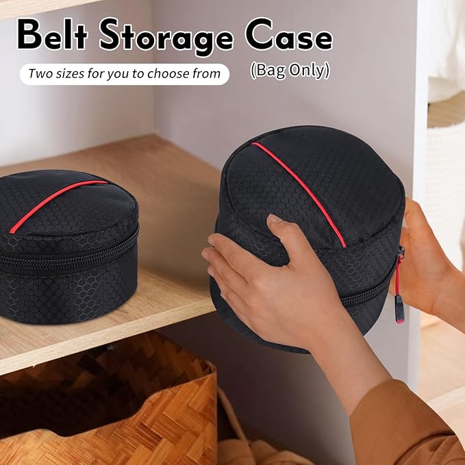 Belt Organizer Case,Travel Belt Storage Holder for Closet Drawer,Display Case for Belts,Ties,Portable Container Storage Holder,Height 3.9inch(Bag Only)